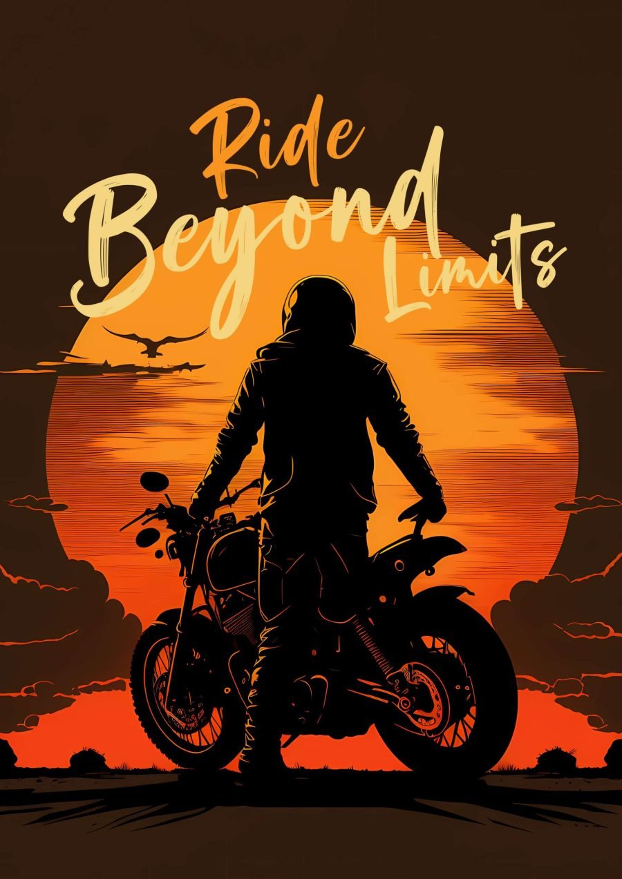 Ride Beyond Limits A4 Bike Poster