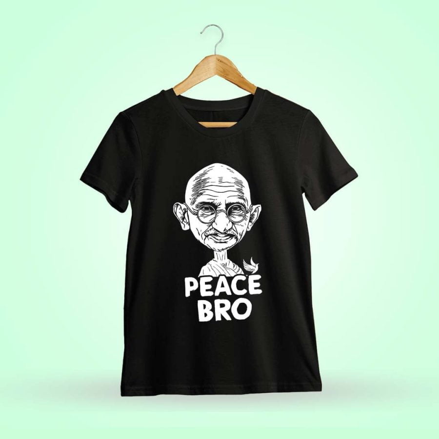 Peace Bro Special Men Half Sleeve Black Fun T-Shirt