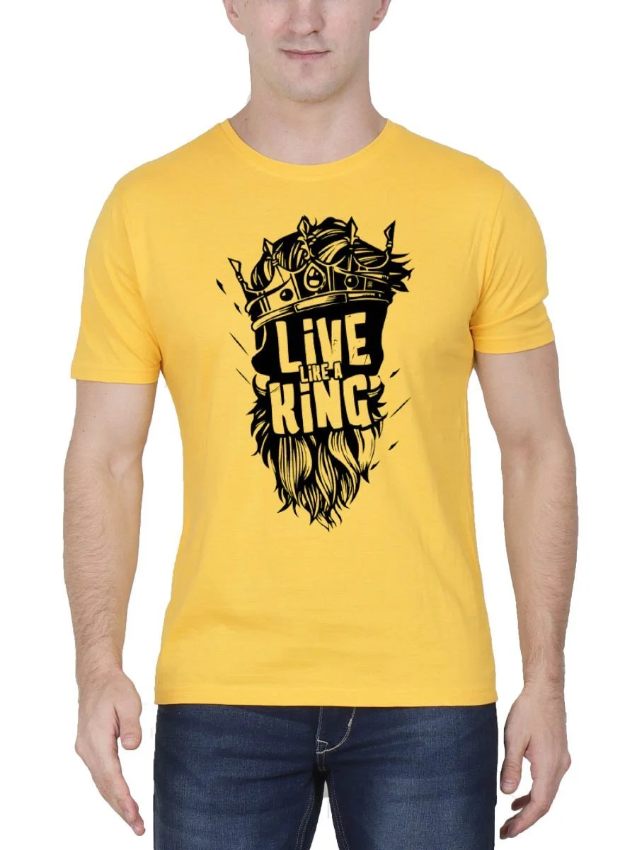 Live Like A King Yellow T-Shirt