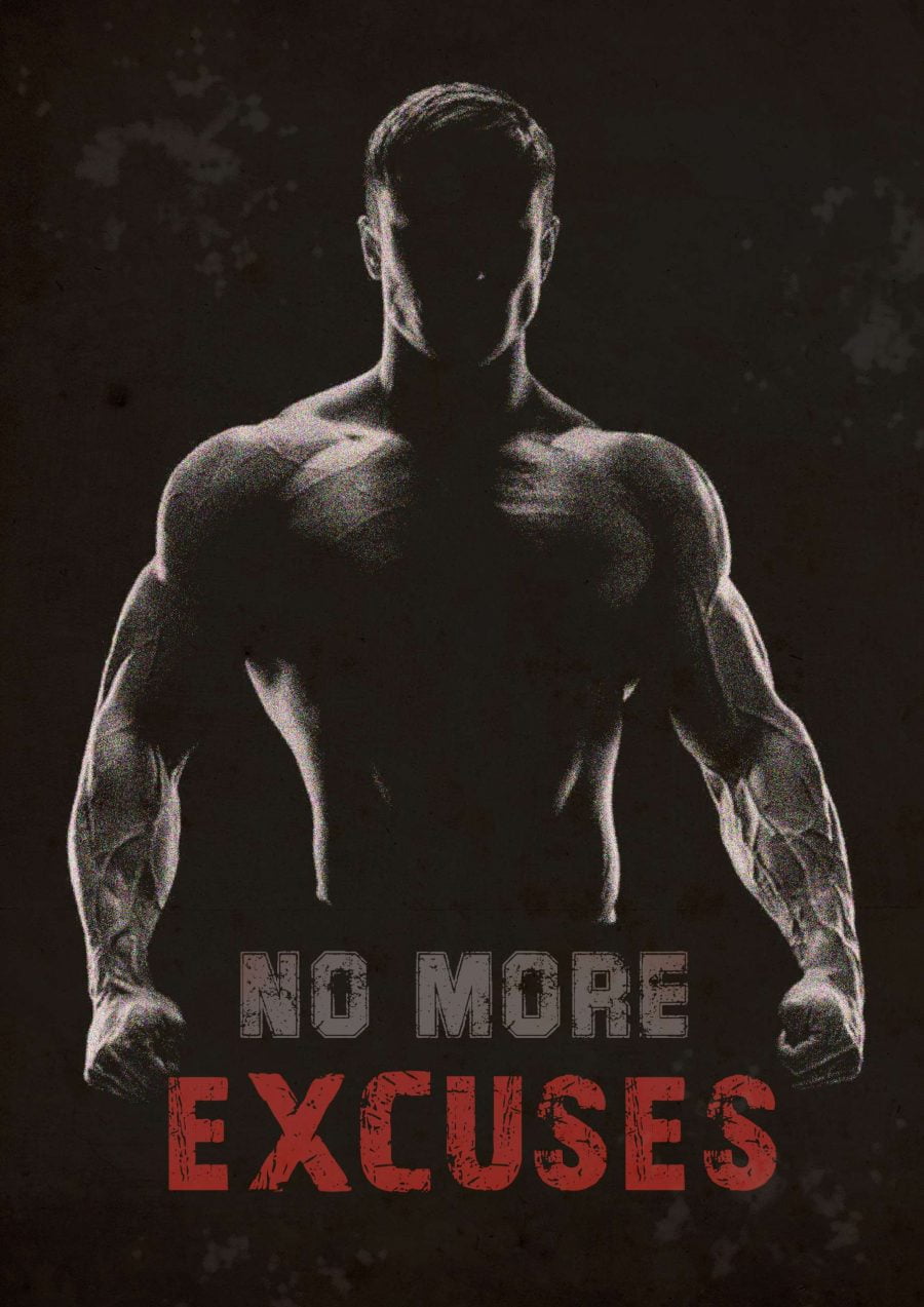 No More Excuses A4 Gym Poster