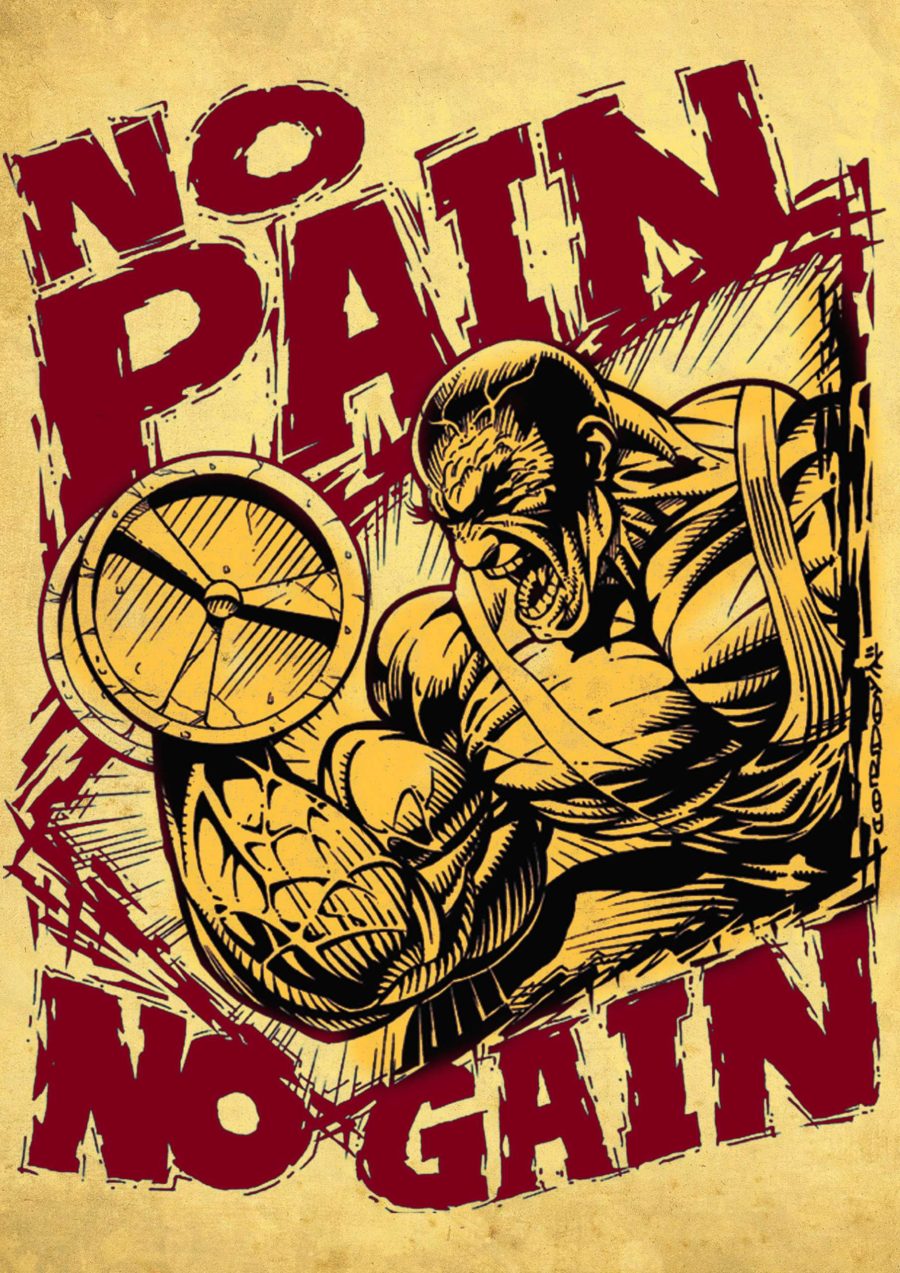 No Pain No Gain A4 Gym Poster