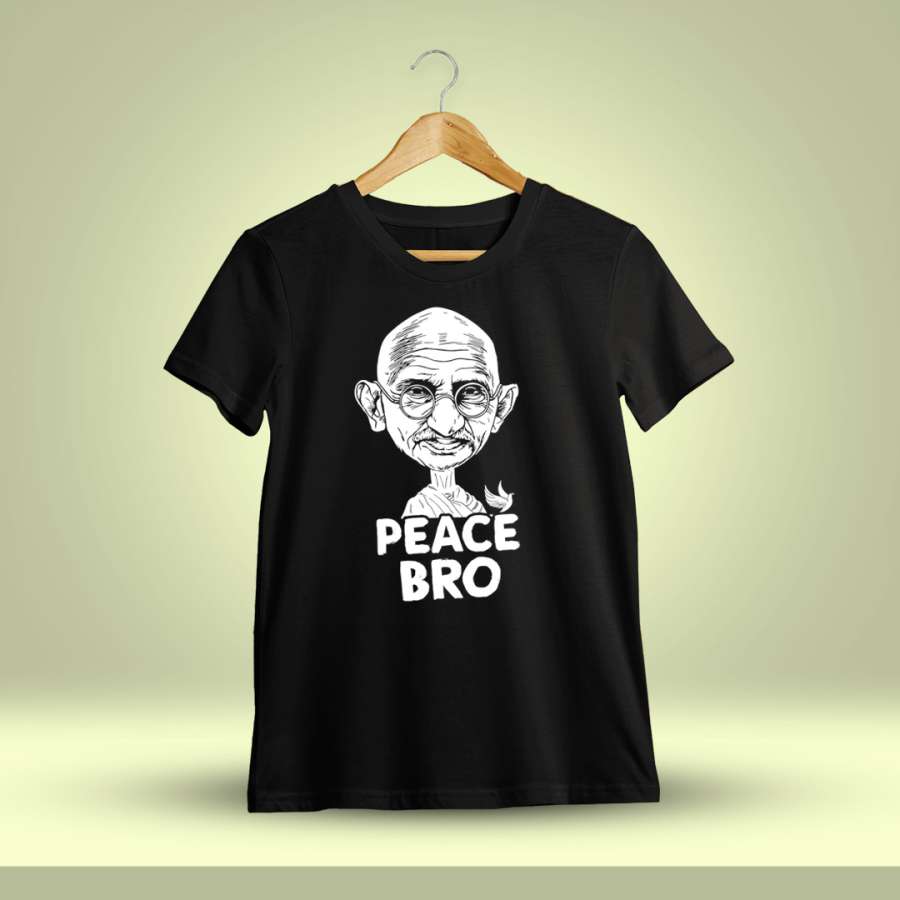 Peace Bro Special Men Half Sleeve Black Fun T-Shirt