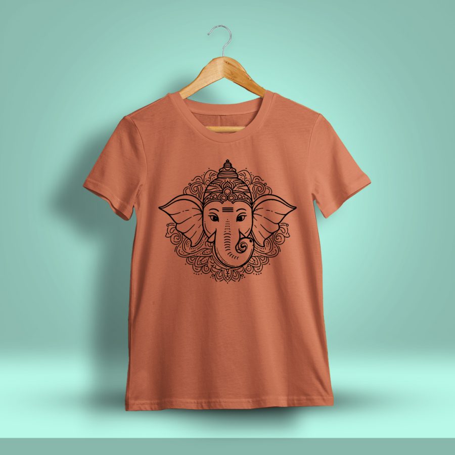 Ganesh Graphic Saffron T-Shirt