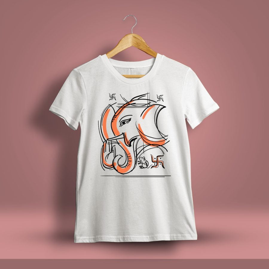 Ganesh Graphic White T-Shirt