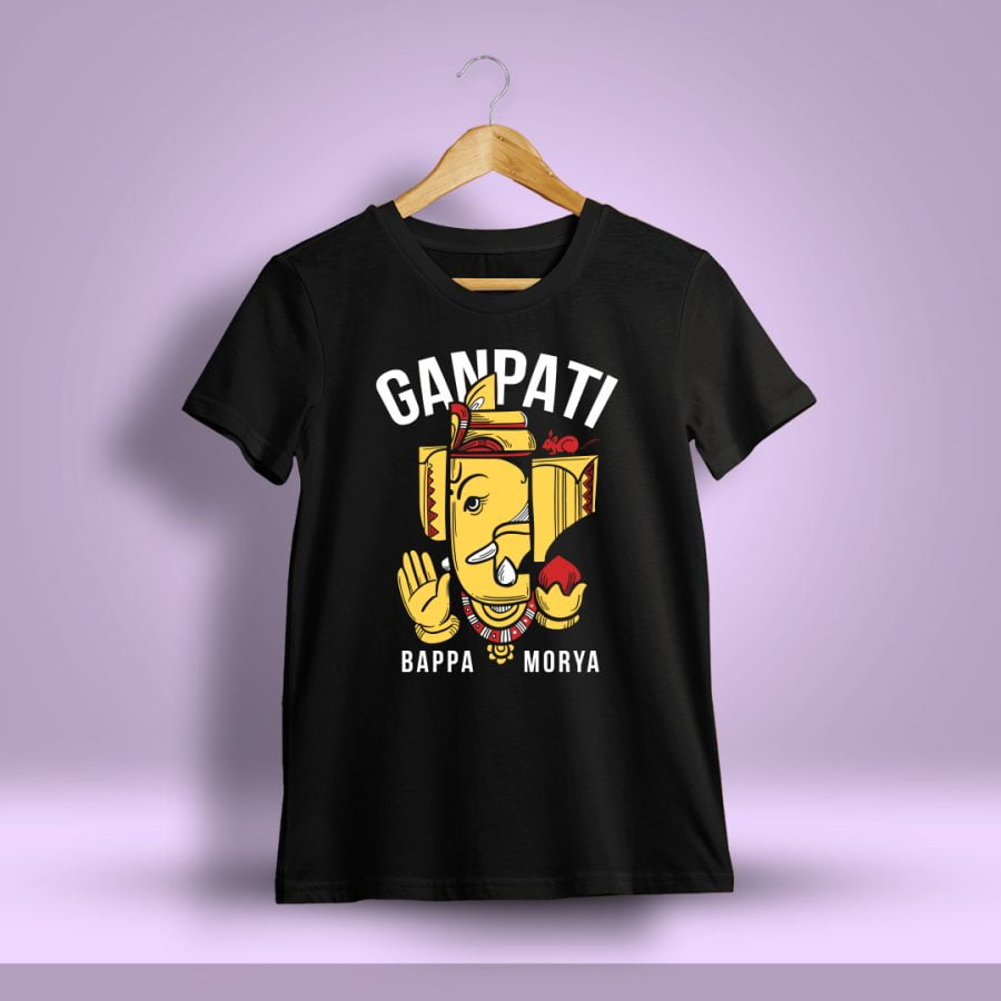 Ganpati Bappa Morya Black T-Shirt