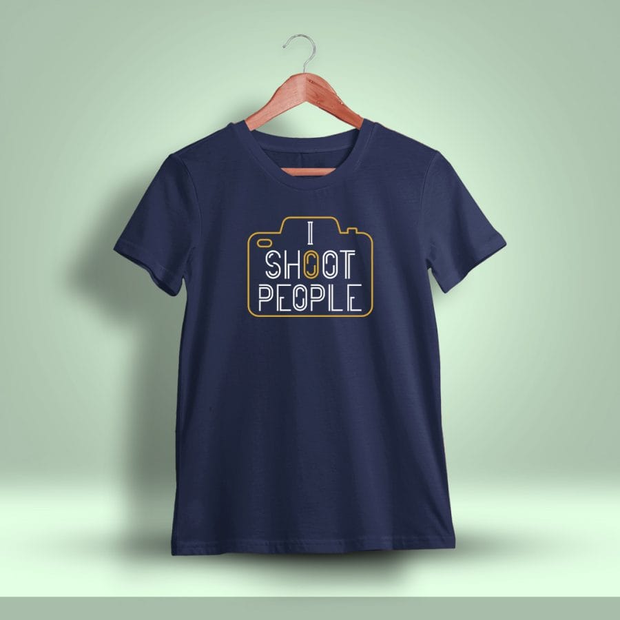 I Shoot People Photography T-Shirt For Men - Half Sleeve