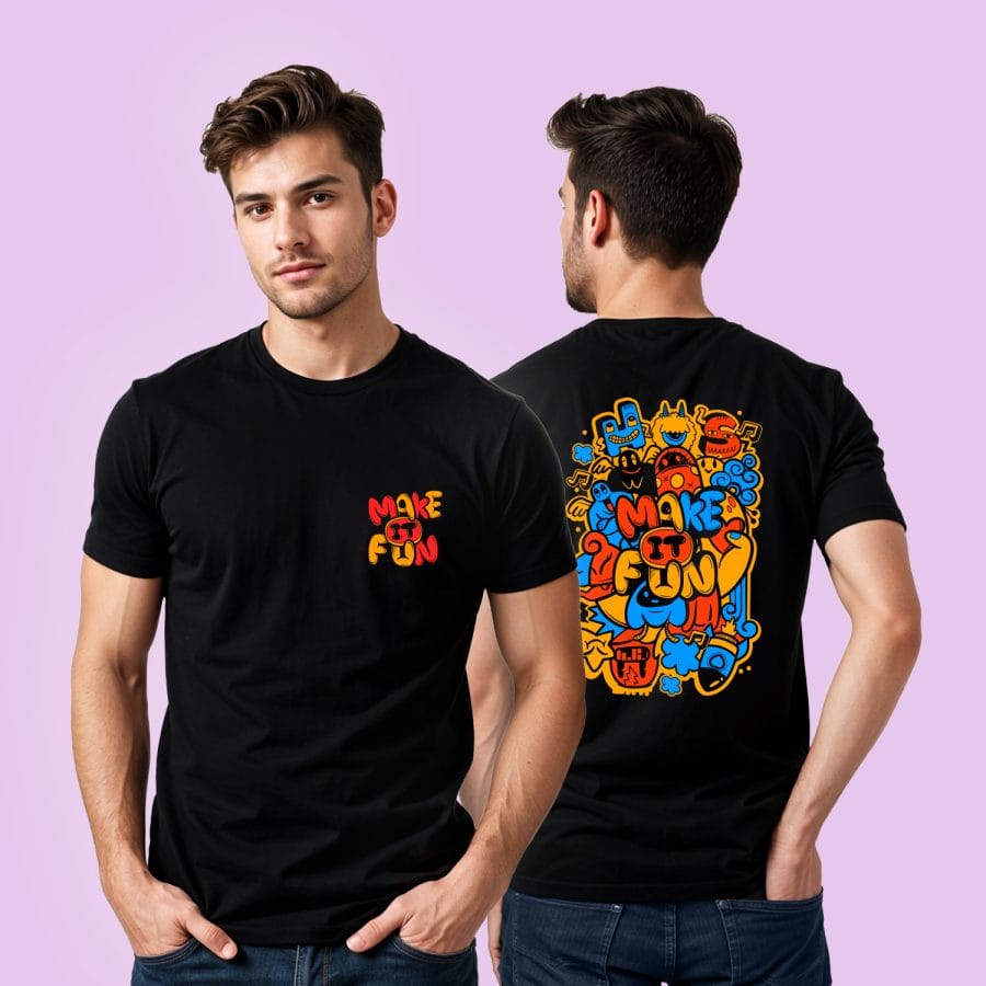 Make It Fun Back Printed T-Shirt For Men - Half Sleeve