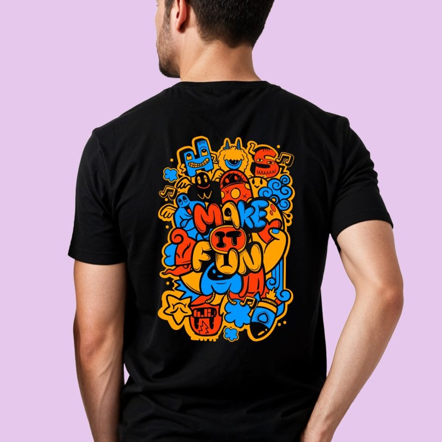 Make It Fun Back Printed T-Shirt For Men - Half Sleeve - Image 2