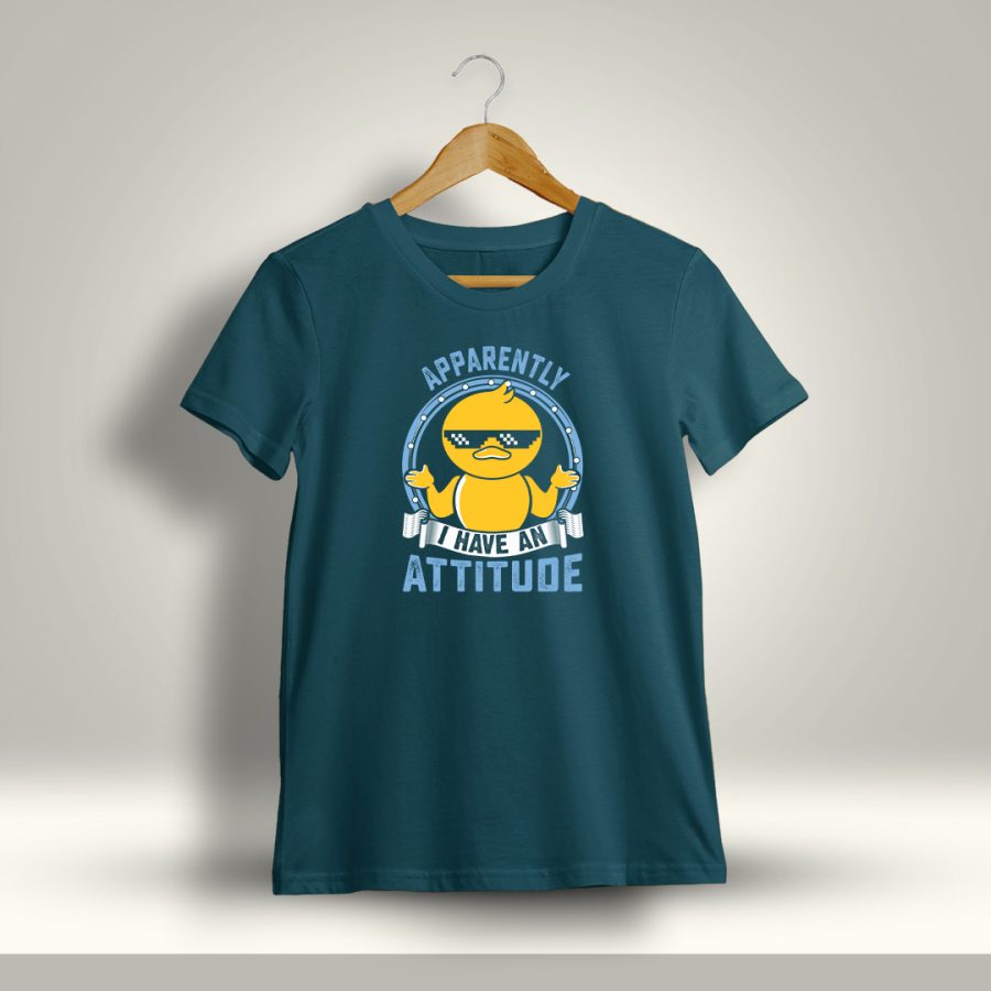 Apparently I Have An Attitude Printed T-Shirt For Men - Half Sleeve