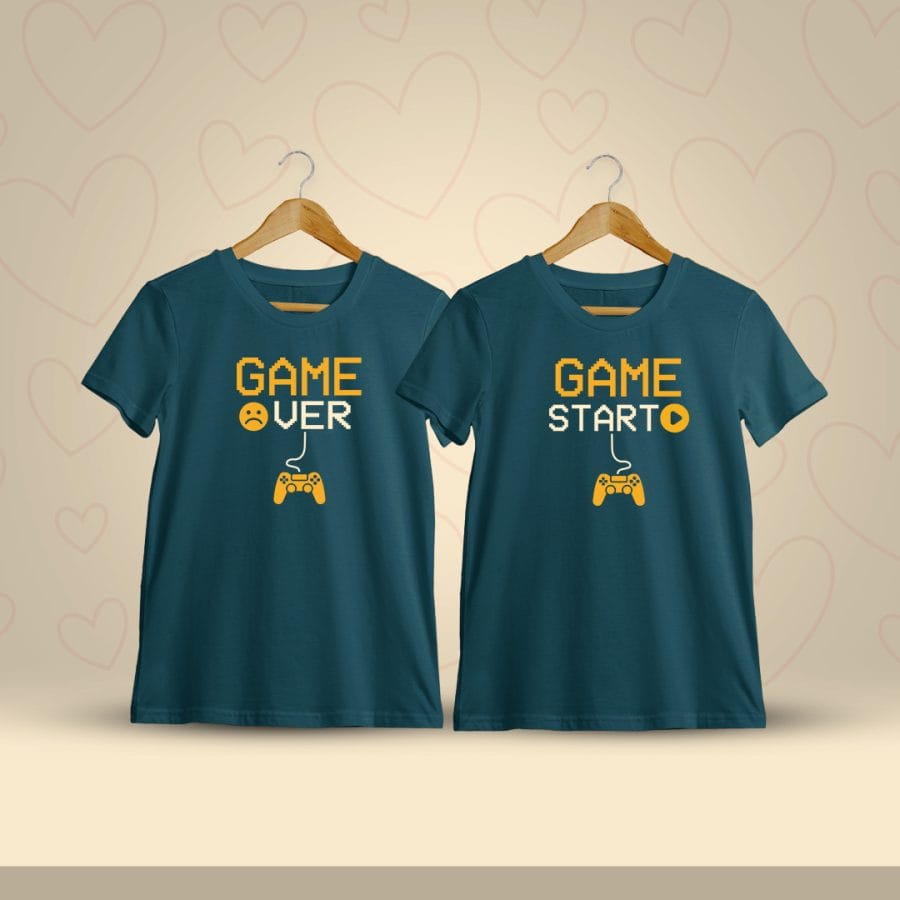 Game Over Game Start Couple T-Shirt