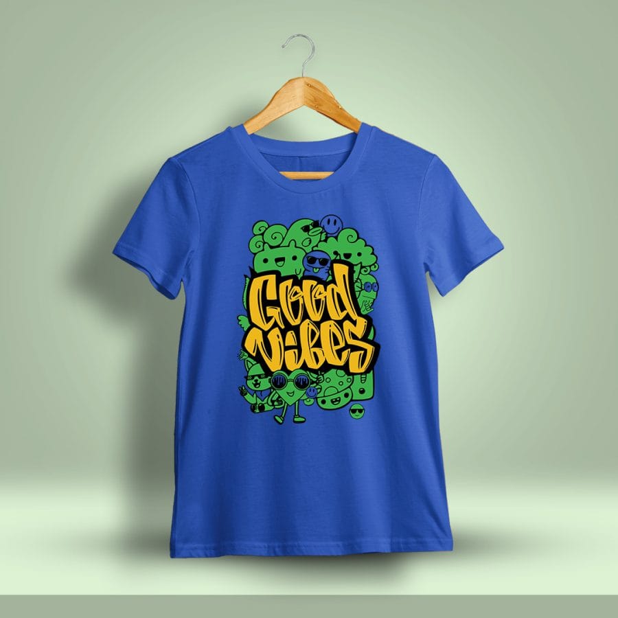 Good Vibes Graphic T-Shirt For Men - Half Sleeve